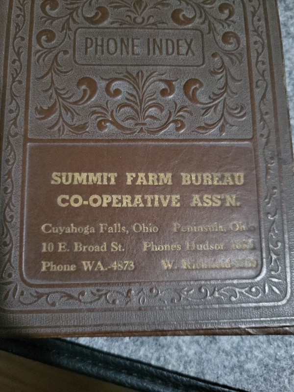 Antique Vintage Summit Farm Bureau Phone Index Ohio gallery