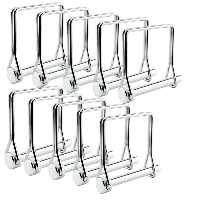 10 PCS Square Pto Pin Shaft Locking Pin 1/4 pin Hitch pin Wire Lock Pin Safet...