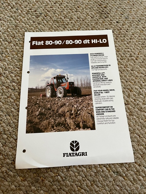 Fiat 80-90 Tractor Brochure FCCA