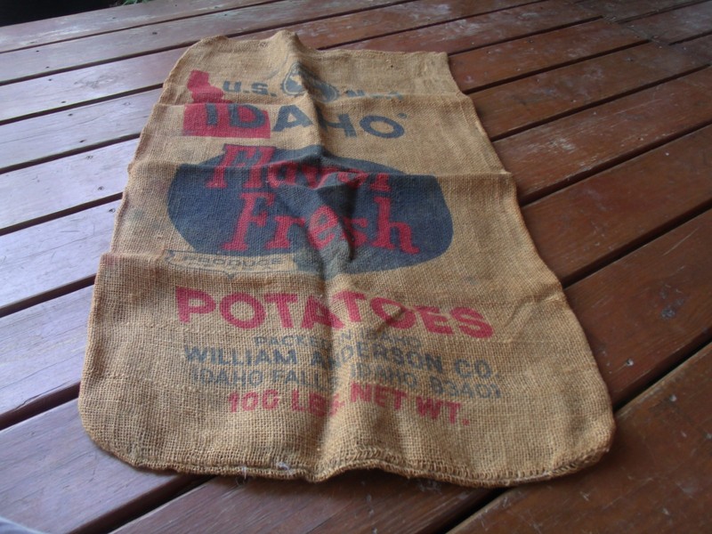 Vintage Idaho Flavor Fresh Potatoes William Anderson Idaho Fall burlap sack