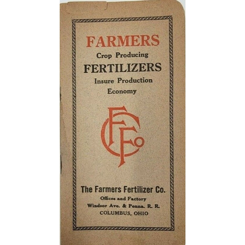 Farmers Fertilizers Advertisement Brochure Collector Notepad 1937 Calendar