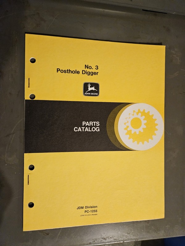 John Deere No.3 Post Hold Digger Parts Catalog PC-1255