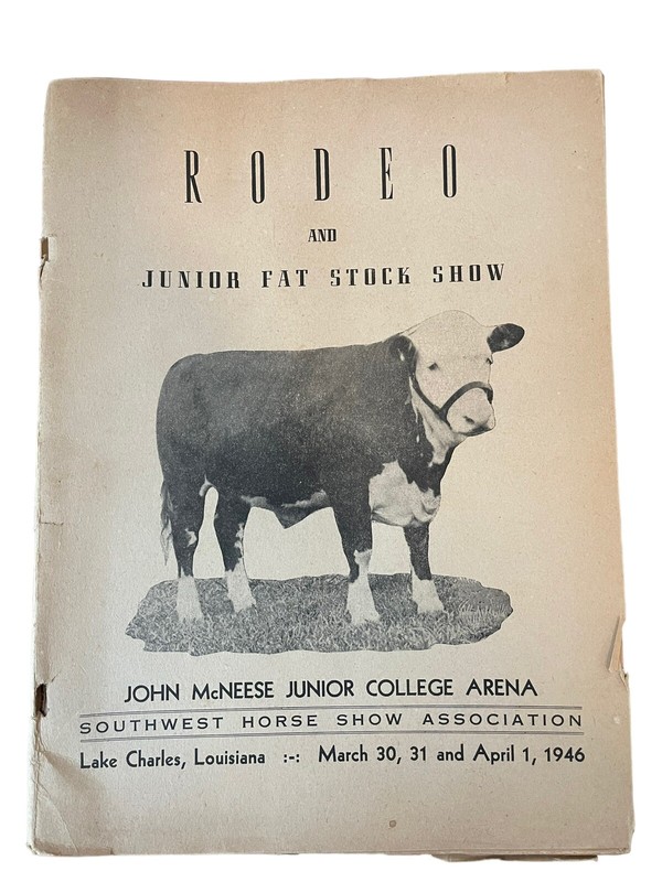 Rodeo & Junior Fat Stock Show Lake Charles Louisiana 1946 Advertisements McNeese