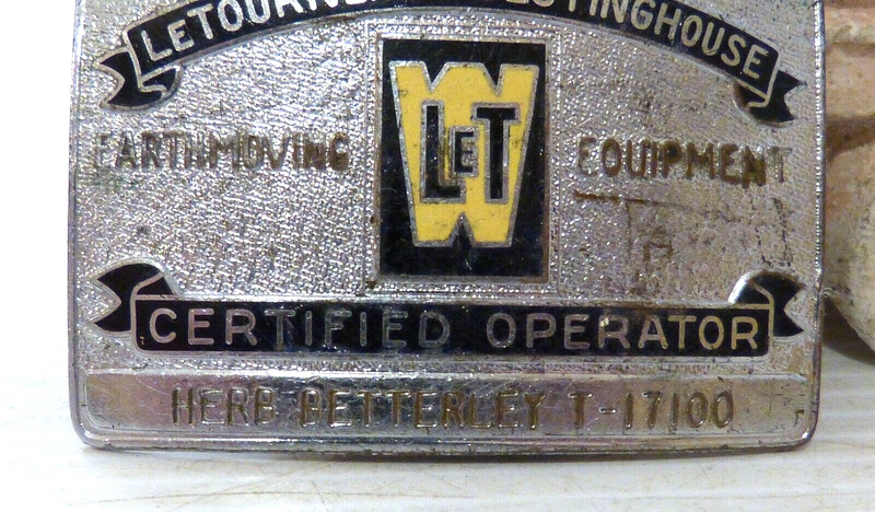 Vintage Certified Operator LeTourneau & Westinghouse Earth Mov Equipment Buckle gallery