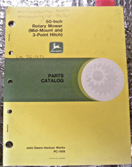 John Deere Factory Parts Catalog 50 in Rotary Mower Mid Mount & 3 P Hitch PC1959