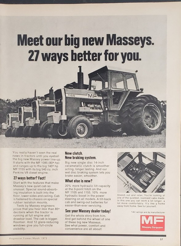 March 1973 Massey Ferguson Tractor Advertisement 27 Ways Better