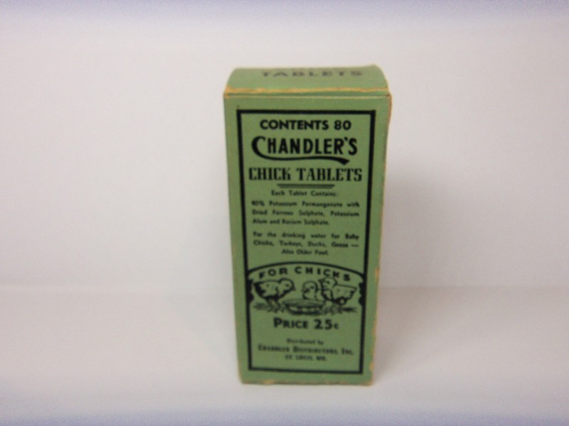 VINTAGE BOX (EMPTY) CHANDLER’S CHICK TABLETS FOR CHICKENS DUCKS GEESE
