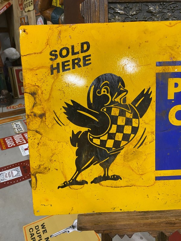 Vintage Metal PURINA Chows Chicks Sold Here Sign 36" x 24" GAS OIL FARM FEED SEE gallery