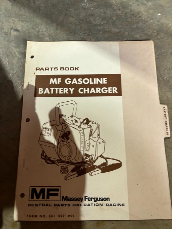 Massey Ferguson Gasoline Battery Charger Parts Book Manual AMIL26
