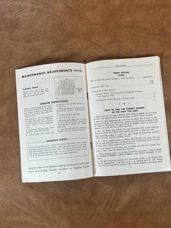 Briggs & Stratton Model 8B-H Engine Operating Instructions Manual gallery