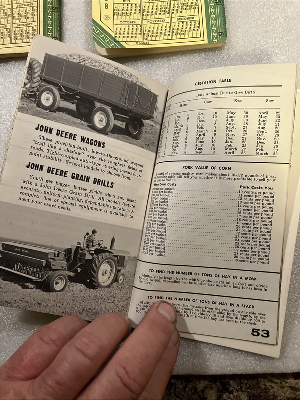 1954 1957 1961 And 1962 John Deere Farmer's Pocket Notebook Ledger Lot gallery