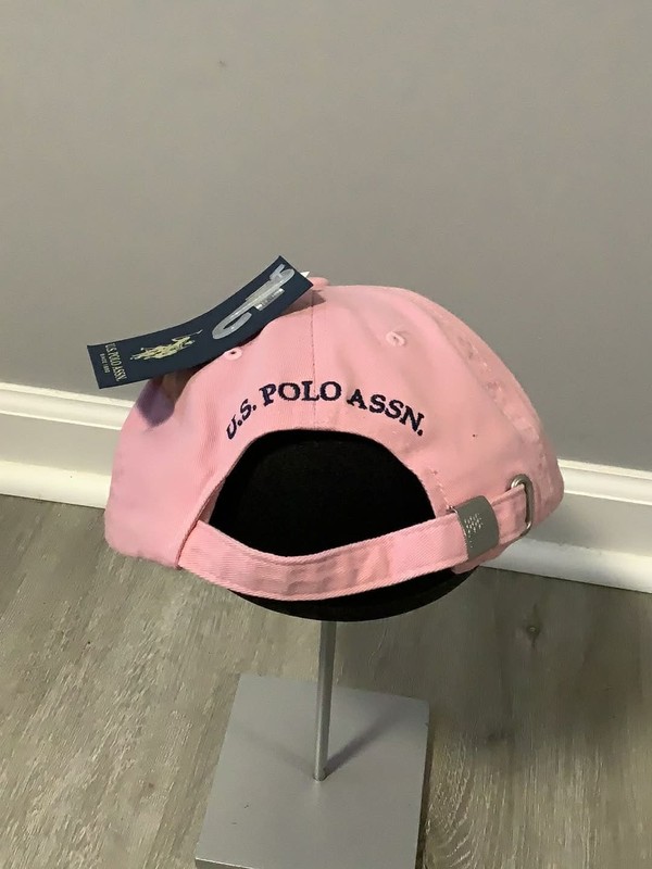 U.S. Polo Assn. Washed Twill Cotton Adjustable Hat w/ Pony Logo, Pink, One Size gallery