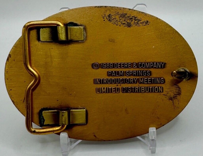 Vintage JOHN DEERE Belt Buckle 1989 Palm Springs Intro Meet Maximizer Combines gallery