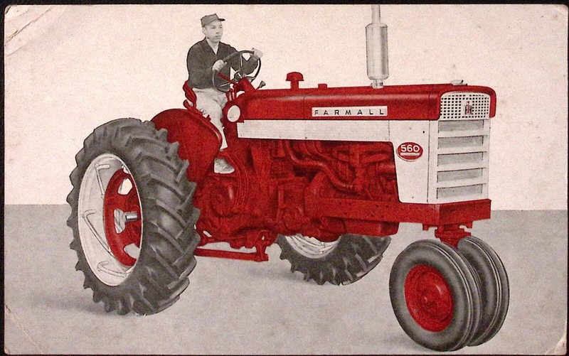 1958 Farmall 560 Tractor Oversized 5 x 8″ Advertising Postcard