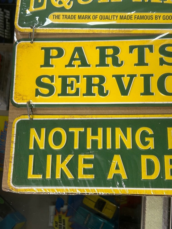 Brand New John Deere Farm Equipment Linked 19" Tin Sign Vintage Style Tractor!!! gallery