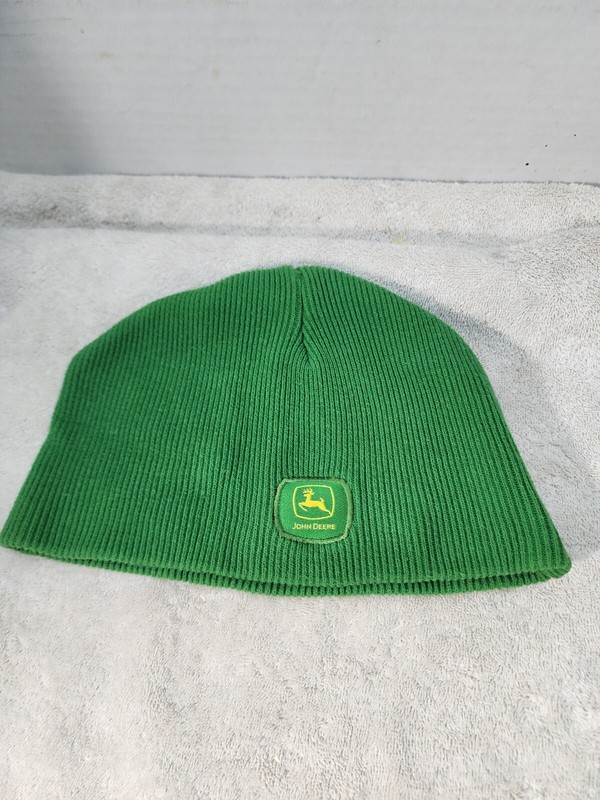 John Deere Green Beanie Stocking Cap. One Size fits all. Very Clean
