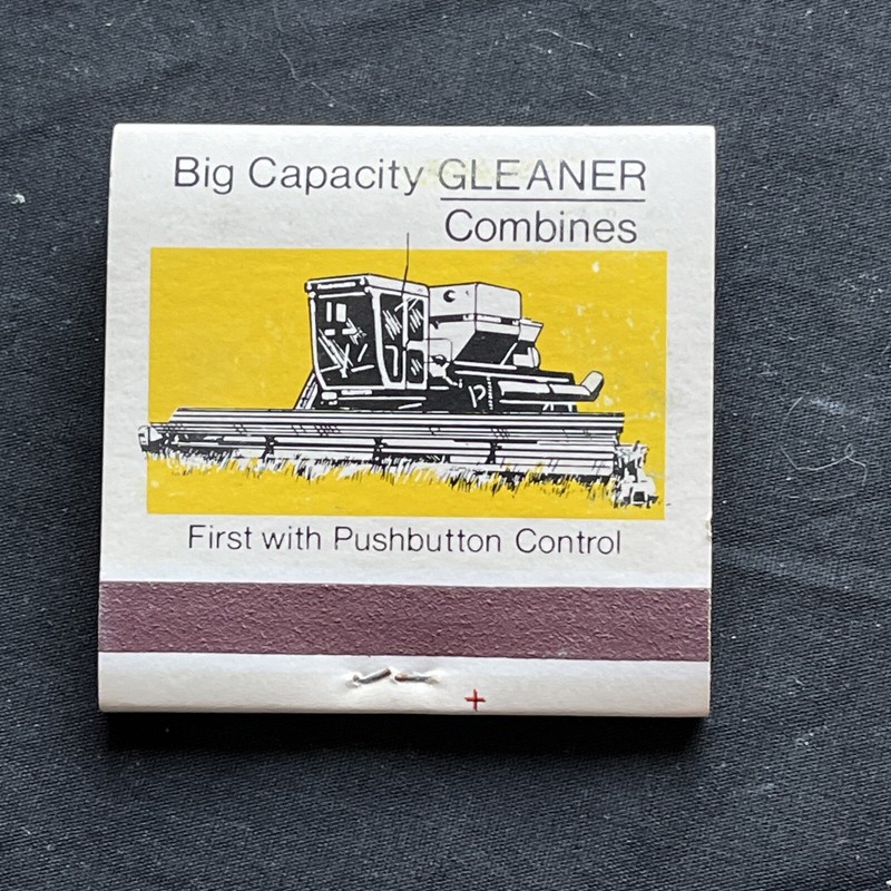 Vintage Allis Chalmers Gleaner Combine Matchbook Lennox Equipment Implement SD