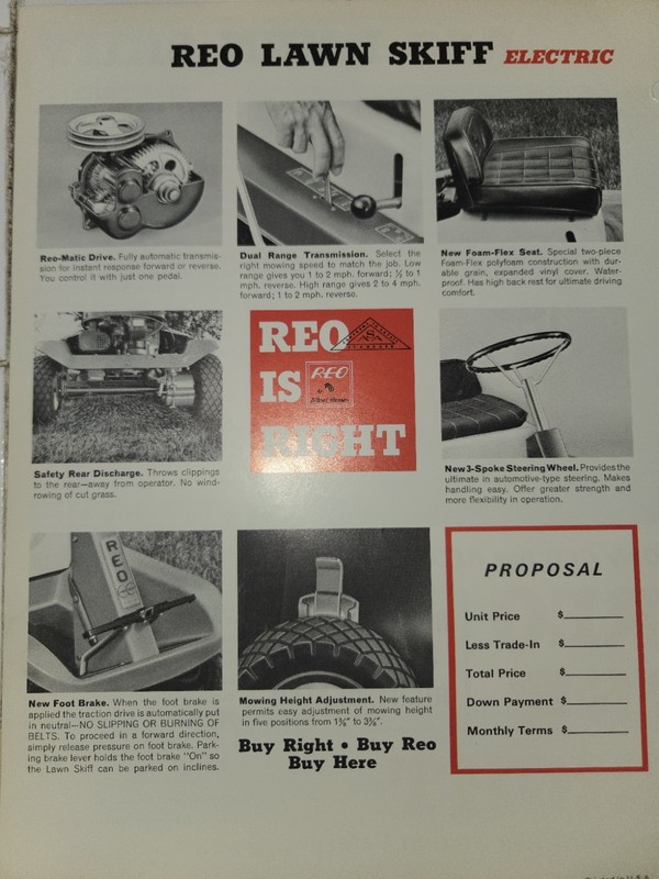 1960s WHEEL HORSE LAWN SKIFF ELECTRIC DEALER AD WITH SPECIFICATIONS DOUBLE SIDED gallery