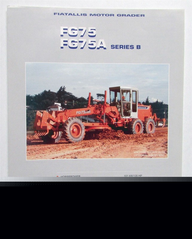 1996 Fiat Allis FG75 FG75A Series B Road Grader Specs Construction Sale Brochure