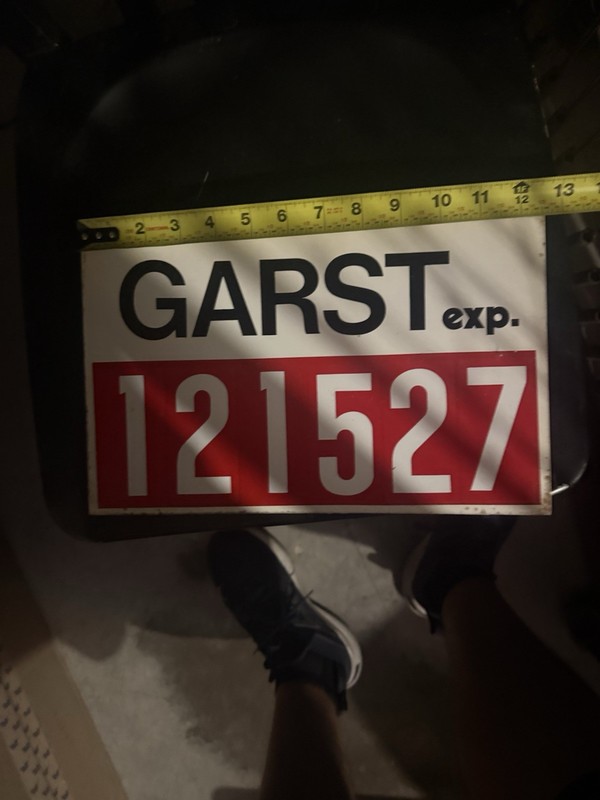Vintage GARST Seed Corn Exp 126704 Hardboard Farm Sign Iowa Ag Tag