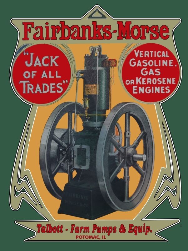 Fairbanks Morse Jack of All Trades Engine New Sign: 24×30″ USA STEEL XL Size