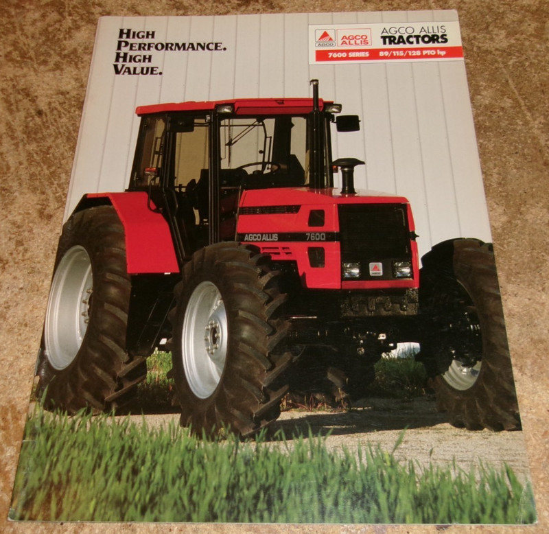 1994 agco-allis 7600 series tractors 89-128 hp tractors brochure very good used