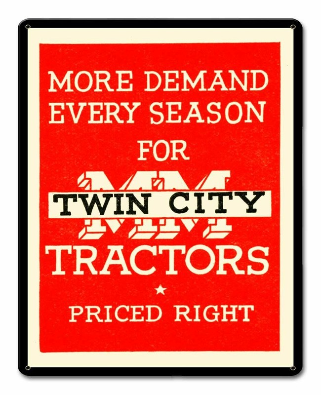 TWIN CITY TRACTORS PRICED RIGHT 15″ HEAVY DUTY USA MADE METAL ADVERTISING SIGN