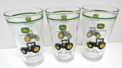 VINTAGE SET OF THREE (3) JOHN DEERE 16 OZ. EVERYDAY TUMBLER/ GLASSES BY GIBSON