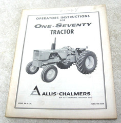 1960S ALLIS CHALMERS 170 TRACTOR OPERATORS MANUAL ORIGINAL