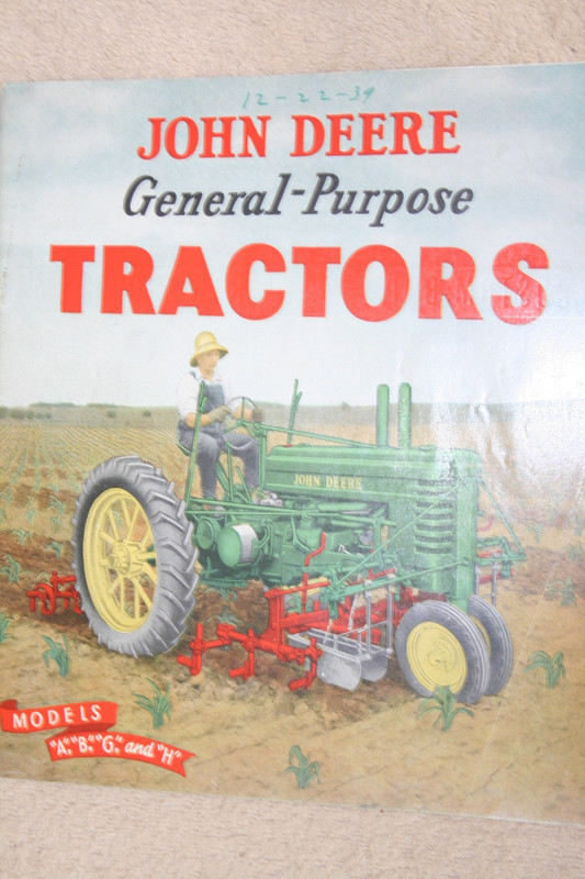 JOHN DEERE BROCHURE MDL. A,B,G,H