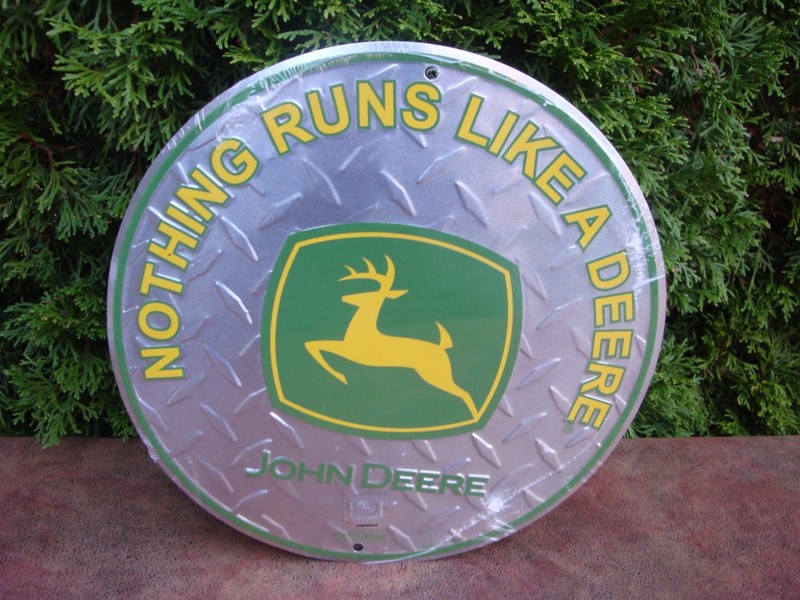 Nothing Runs Like A Deere 12″ Round Aluminum Embossed Sign by Hobby Lobby