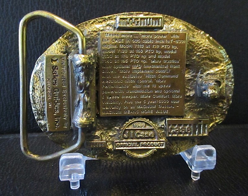 Case IH 7110 7120 7100 Series MAGNUM Tractor & Disc 1989 Brass Belt Buckle 5000 gallery