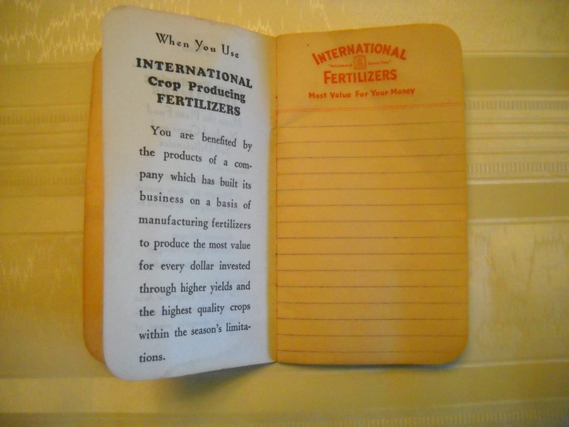 INTERNATIONAL FERTILIZERS vintage 1938 used 20 pg note-book Calendar BUFFALO NY gallery