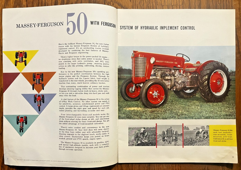 Massey Ferguson model 50 Tractor Sales Brochure gallery