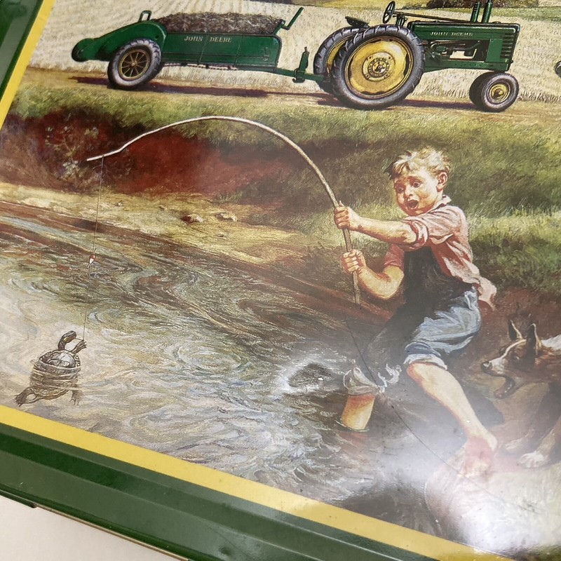 Vintage JOHN DEERE Kids Turtle Trouble Metal Tin LUNCH BOX and PICTURE FRAME gallery