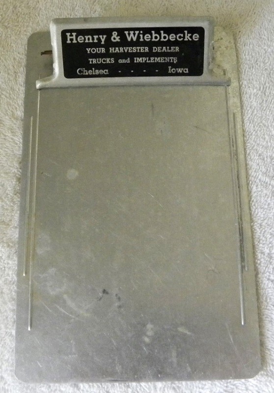 Vintage Henry & Wiebbecke IH Tractor-Truck Dealer, Chelsea, Iowa Clipboard