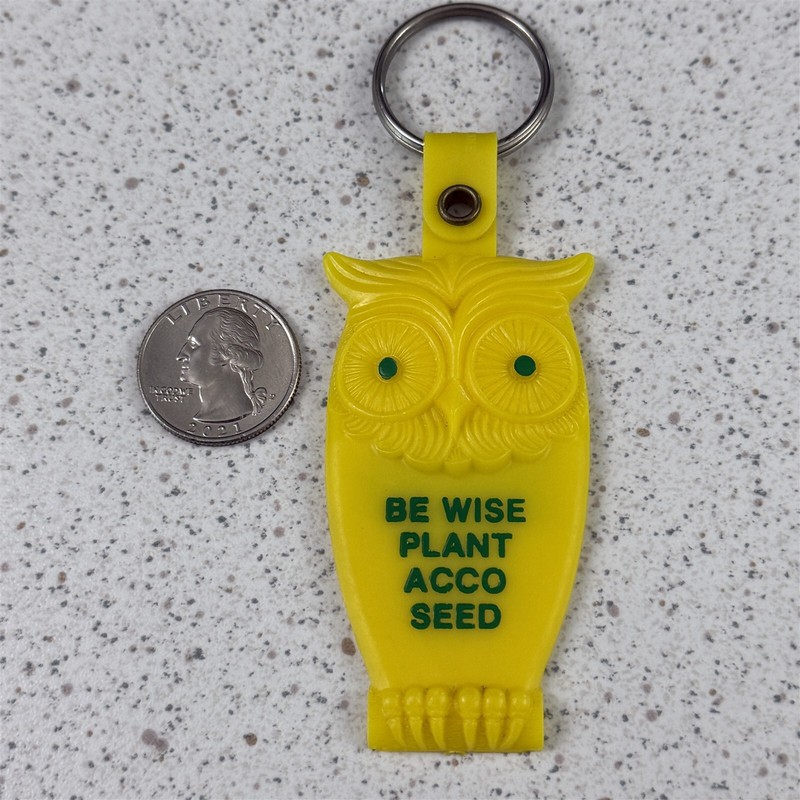 Be Wise Plant Acco Seed Farming Hoot Owl Keychain Key Ring #50510