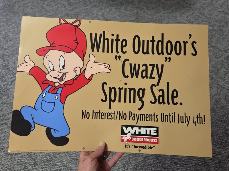 🔥 WHITE Oliver Tractor Sign IMPLEMENT Dealer FEED Seed Farm Ag Advertising Fudd