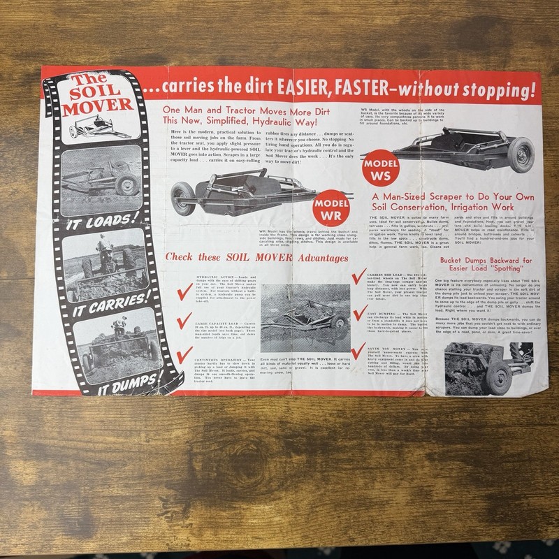 1950 Soil Mover Scraper Brochure & Price List - Columbus Nebraska Model WR WS gallery