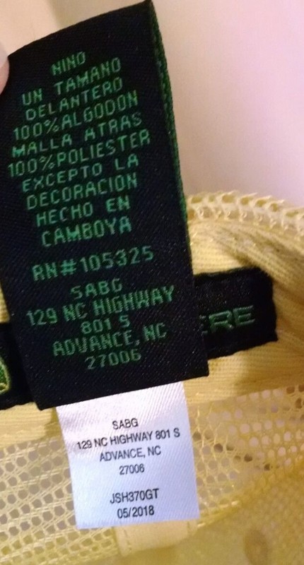 JOHN DEERE HAT TODDLER YOUTH LOGO 2 LEGGED DEER GREEN YELLOW ADJ SNAPBK COTTON. gallery