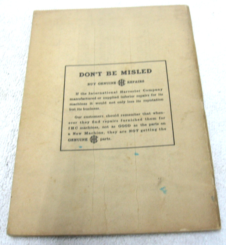 1930s MCCORMICK DEERING L HIT MISS GAS ENGINES 1 1/2 3 6 & 10 HP PARTS CATALOG gallery