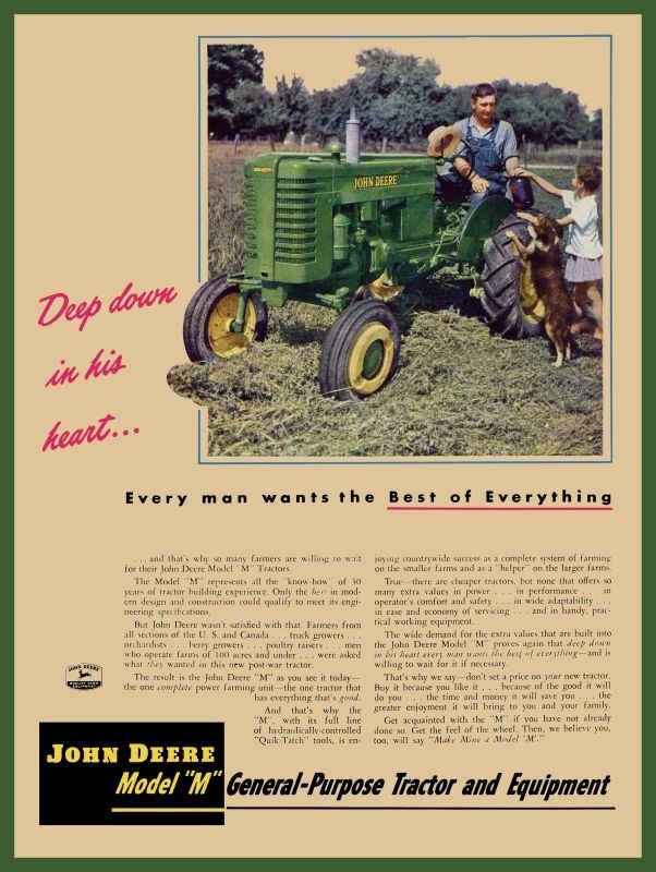 1948 John Deere Model M Tractor, Best of Everything! NEW Metal Sign: 12×16″