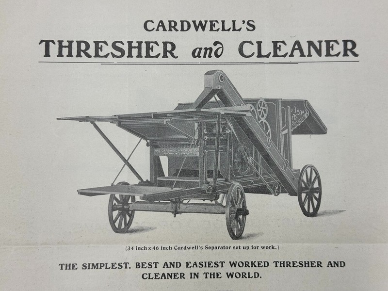 1890s CARDWELL THRESHER Farm Machine Advertising RICHMOND VIRGINIA Antique gallery