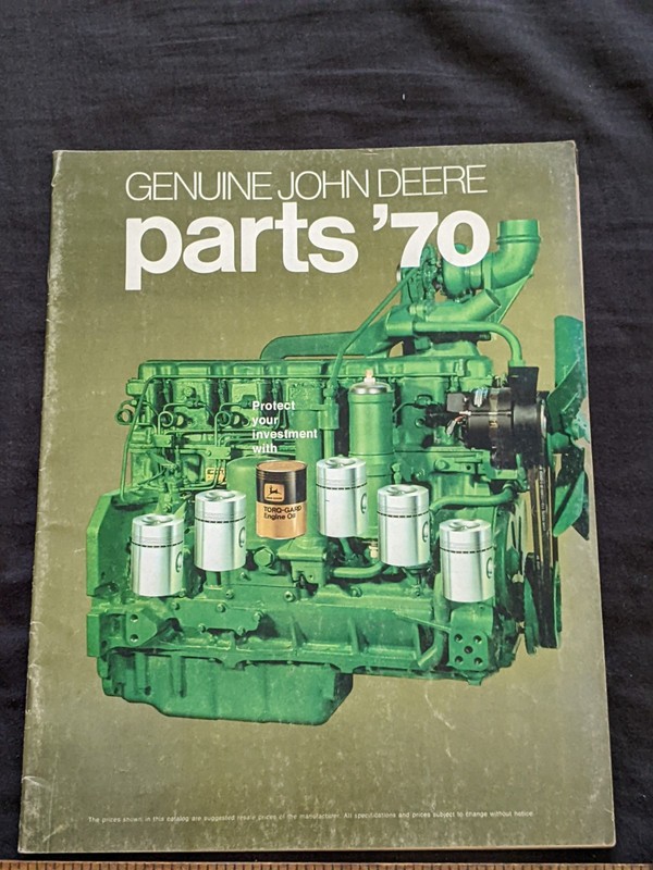 Vintage 1970 John Deere parts Catalog, Pittsburg Kansas dealer