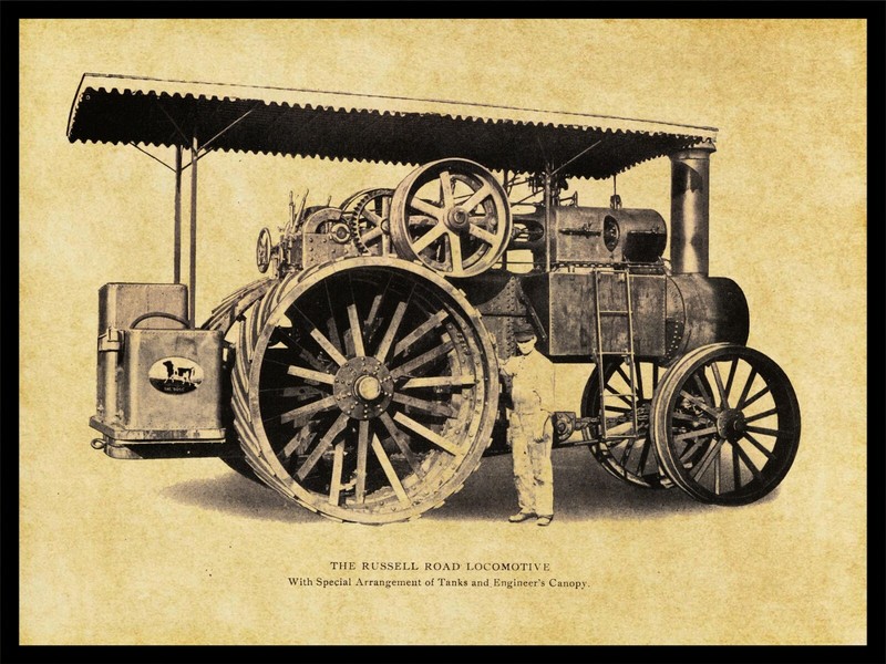 1905 Russell Road Locomotive w/ Canopy NEW Metal Sign: Massillon OhiO