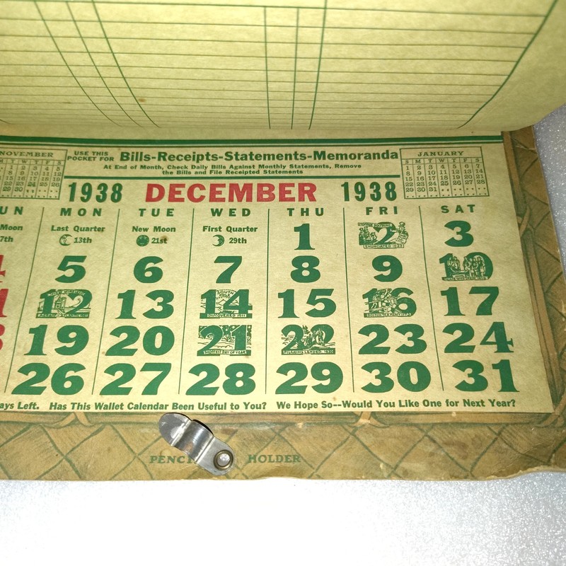 1938 E. W. Miller & Co. Casey Iowa Grain Coal Feed Seed Agricultural Calendar Ad gallery