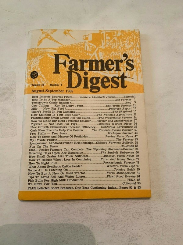 August-September 1968 Farmers Digest Magazine Volume 32 Number 3