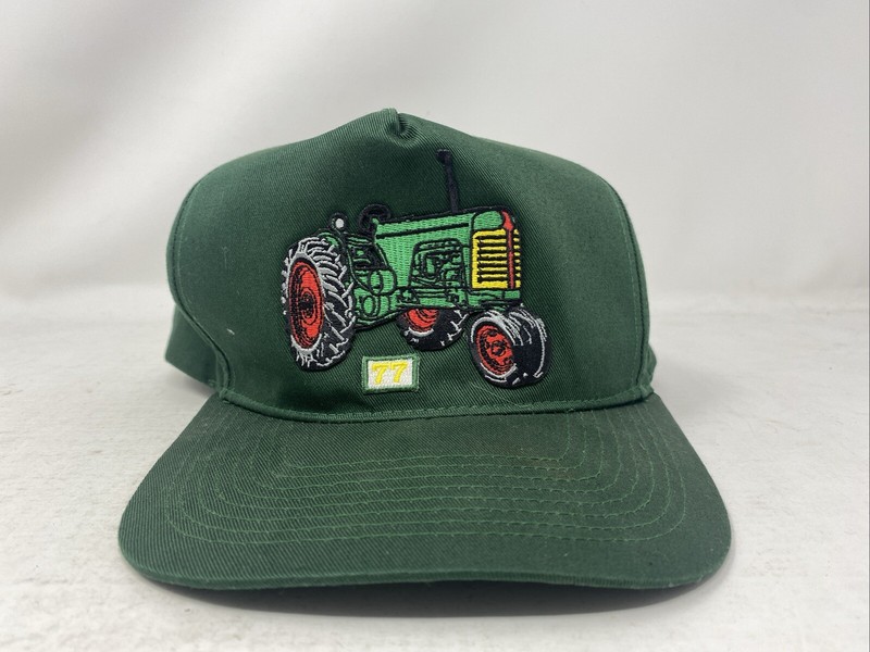 Vintage Oliver 77 John Deere Tractor Hat Snapback Cap Green One Size Adjustable