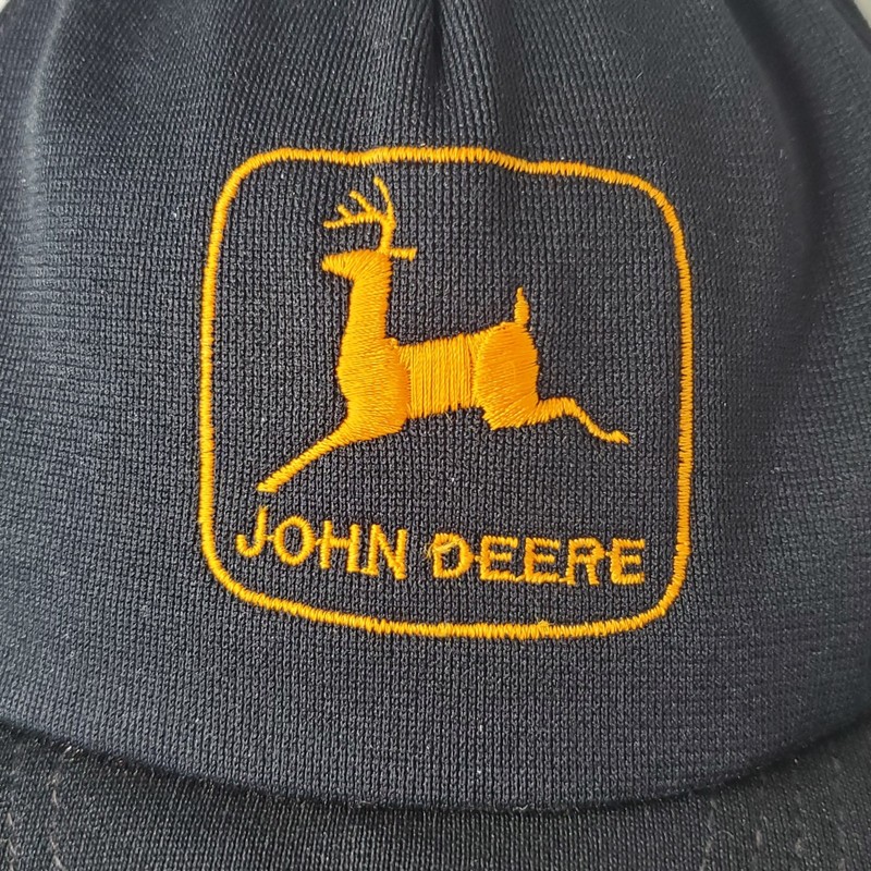 Vintage John Deere Embroidered Logo Black Snapback Hat Farming Baseball Cap USA gallery