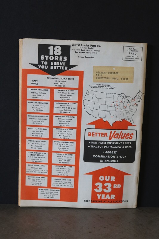 1968 CENTRAL TRACTOR PARTS COMPANY FARM SUPPLY CATALOG gallery